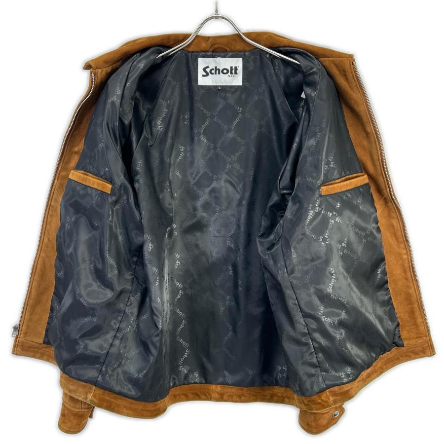 SCHOTT ショット　レザージャケット　裏地キルティング　ブラウン　L相当 SCHOTT（ショット） 【別注】782-6150008 ブラウン ゴートスキン