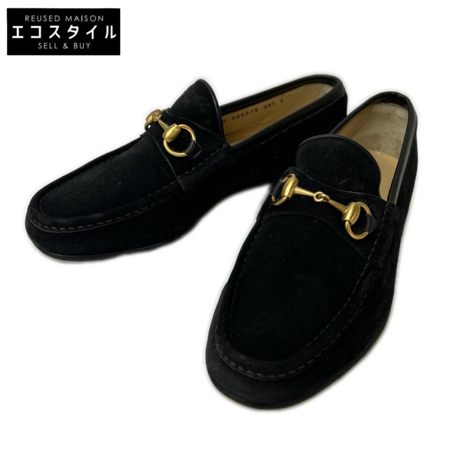 GUCCI ホースビットローファー スエード ブラック 401/2 E GUCCI（グッチ） 110 0009/2 スエード ホースビットローファー 40 1/2E