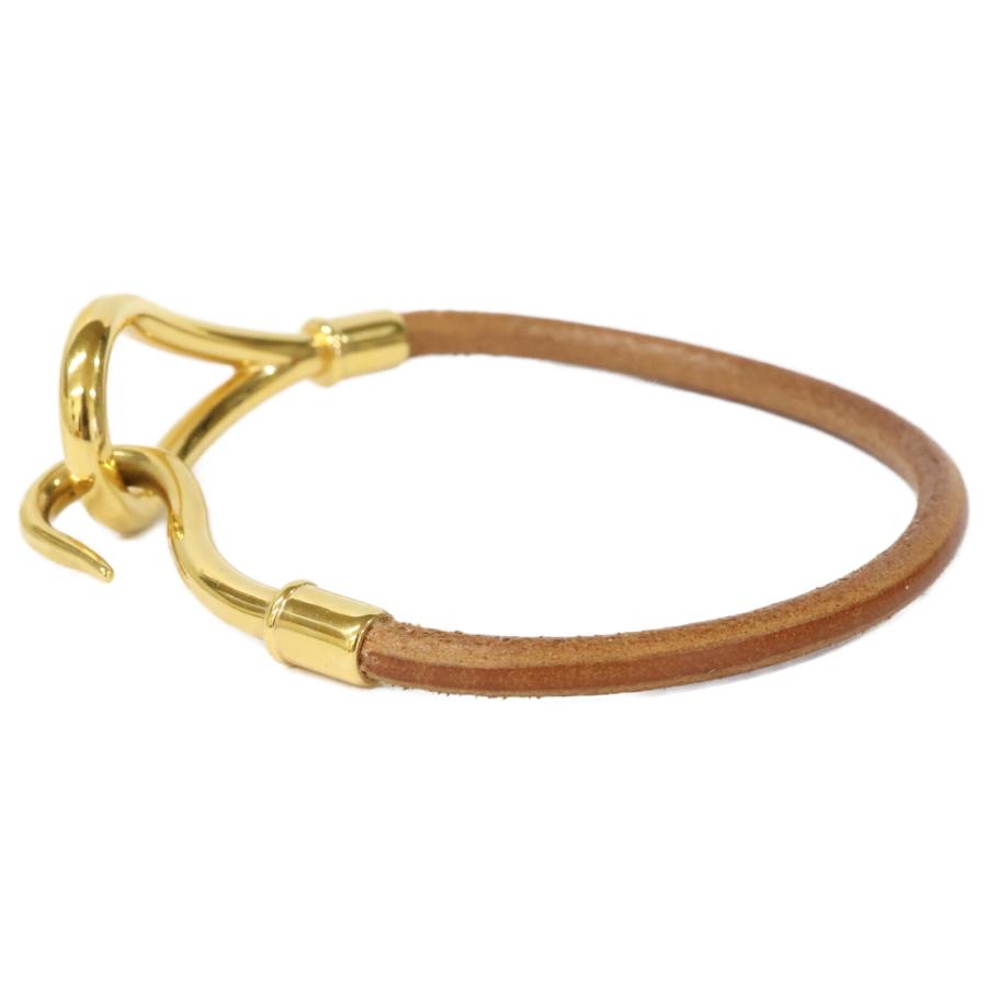 HERMES（エルメス） レザー ゴールド金具 ジャンボ ブレスレット