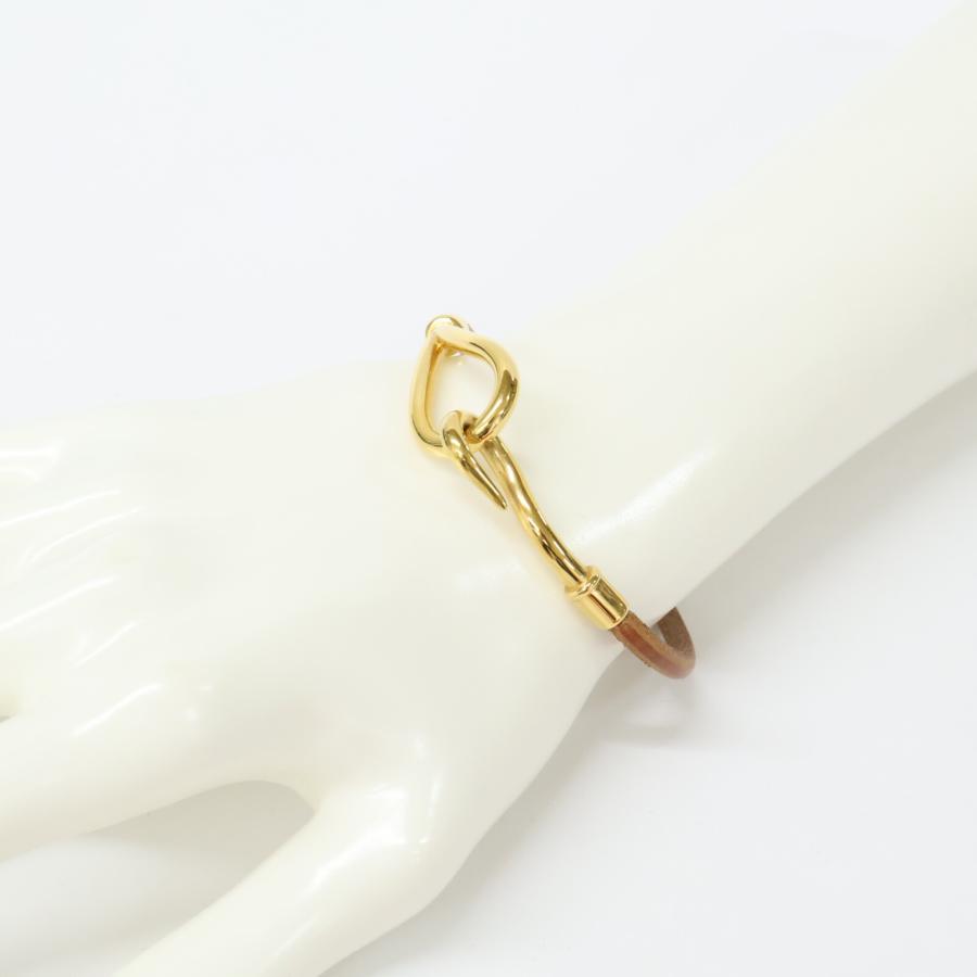 HERMES（エルメス） レザー ゴールド金具 ジャンボ ブレスレット 