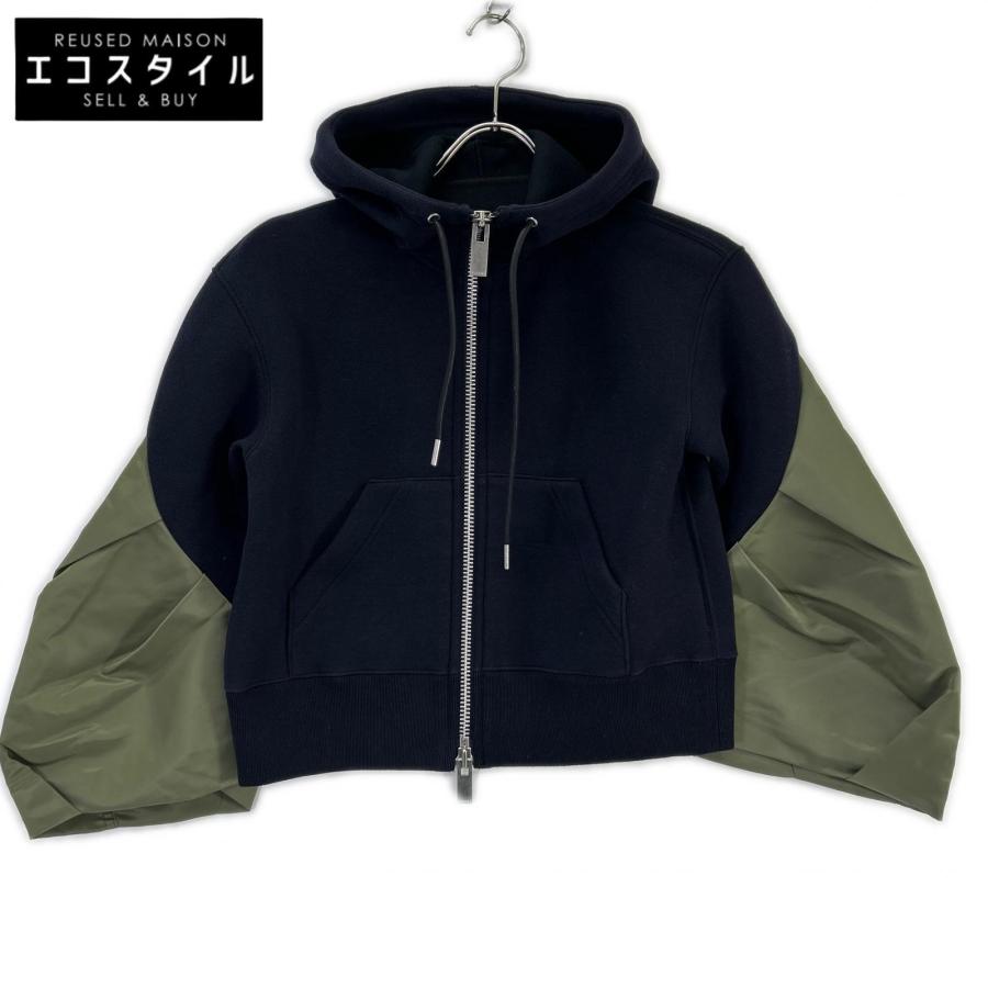 sacai（サカイ） 23年 23-06681 ネイビー MA-1 Sponge Sweat Hoodie