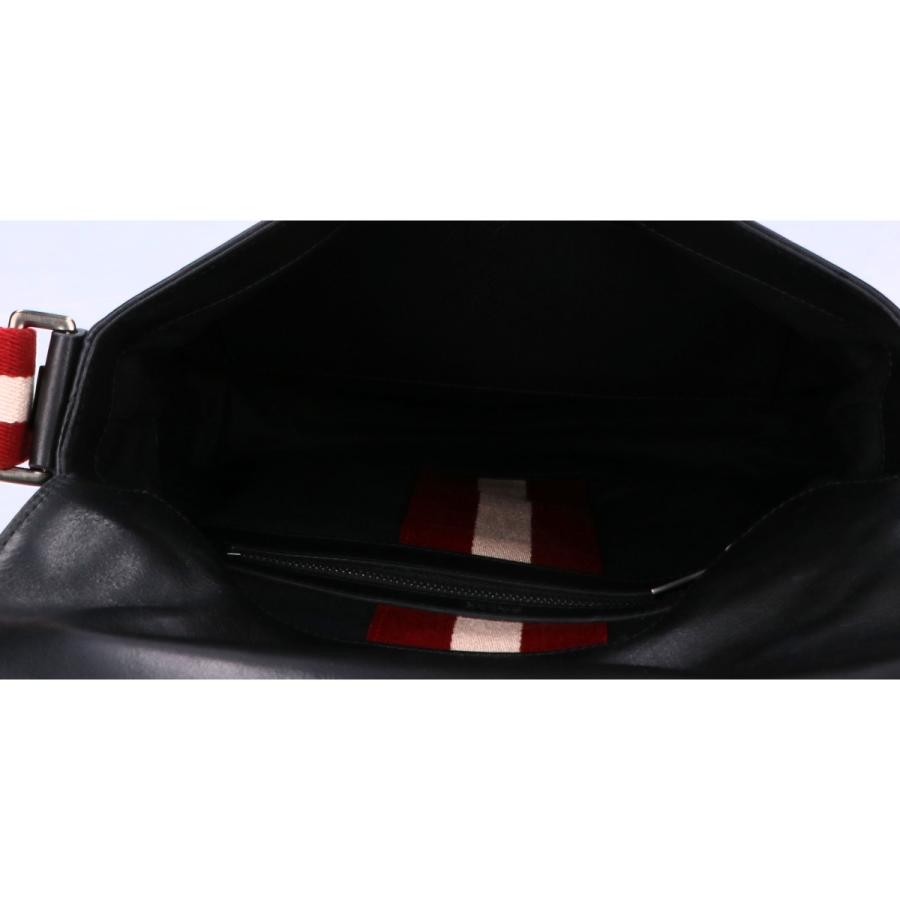美品BALLY ブラック レザー ショルダー リュック Bally（バリー） 美品/ レザー ワッペン付 ショルダーバッグ ブラック