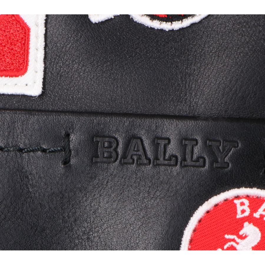 新品未使用　BALLY 赤 レザー 保存袋付き　トランプ Bally（バリー） 美品/ レザー ワッペン付 ショルダーバッグ ブラック