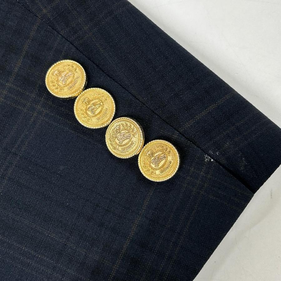 Burberry's バーバリーズ ネイビー チェック ウールモヘア ダブル