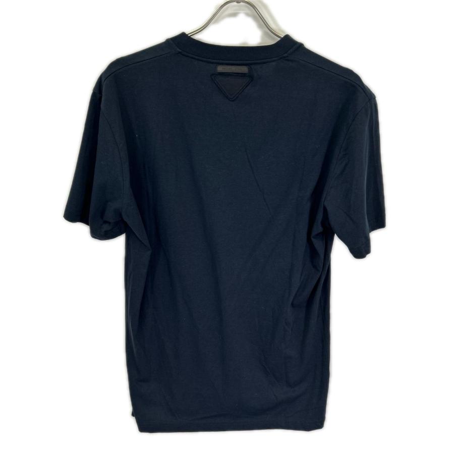 PRADA（プラダ） UJM493 ネイビー トライアングルロゴ Vネックハーフ