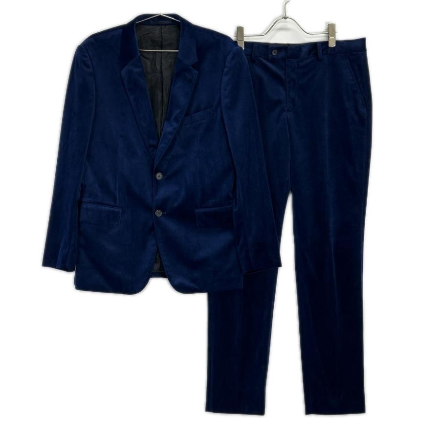 美品 PaulSmith ポールスミス 光沢 ベロア スーツ セットアップ M Paul Smith（ポール・スミス） 293601 ネイビー ベロア 裏地マルチ