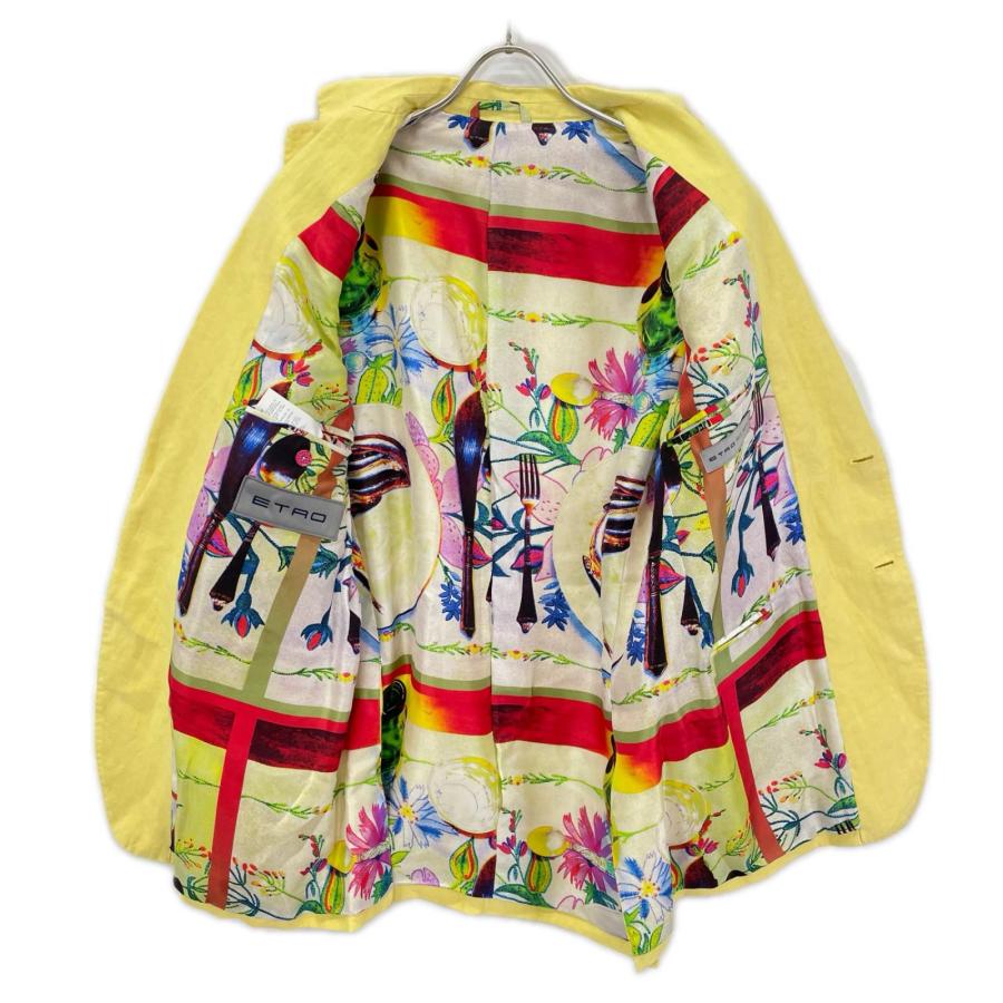 ETRO テーラードジャケット 2枚 裏地総柄 エトロ メンズ　50　美品 ETRO（エトロ） イエロー 裏地シルク総柄 サイドベンツ テーラード
