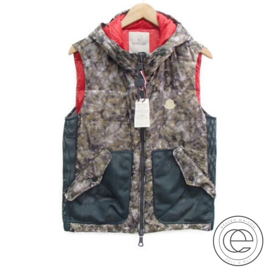新品同様 Moncler モンクレール オンラインショップ Greensand フーディダウンベスト1 ダウン メッシュ切替