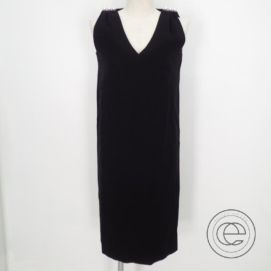 美品 Yoko Chanヨーコチャン Ycd 218 392 ショルダーパール Vネックノースリーブワンピース36 ブラック レディース ブランドショップエコスタイル 通販 Yahoo ショッピング