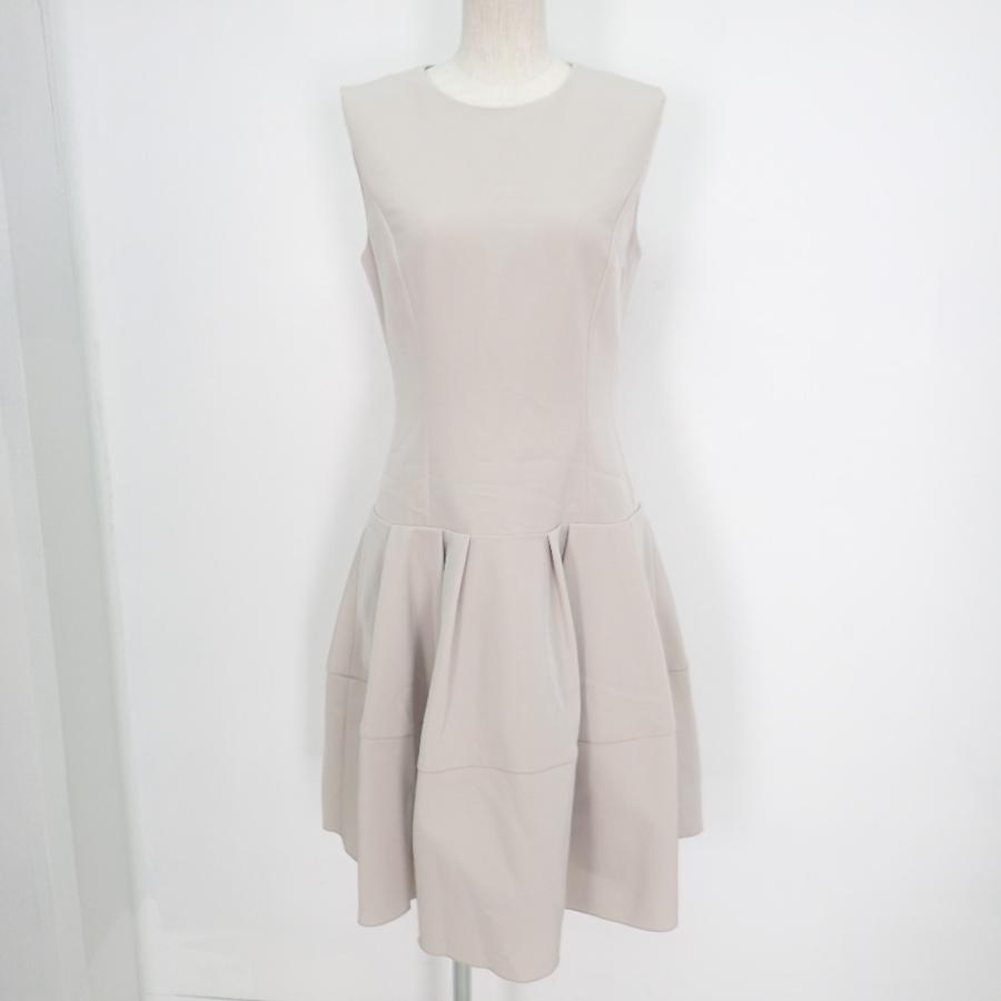 美品 Foxey New Yorkフォクシーニューヨーク マットストレッチ グログラン ノースリーブワンピース40 ベージュ レディース ブランドショップエコスタイル 通販 Yahoo ショッピング