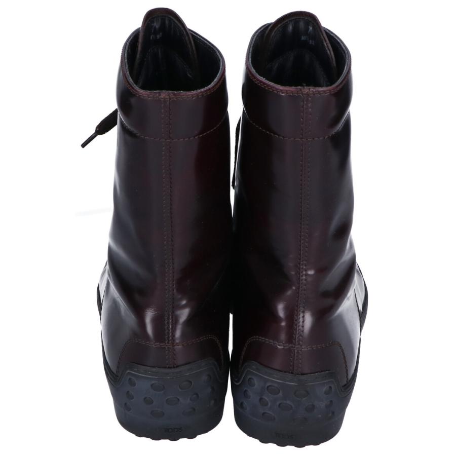 TOD'S トッズ レザーレースアップブーツ シューズ 7 ボルドー系 メンズ