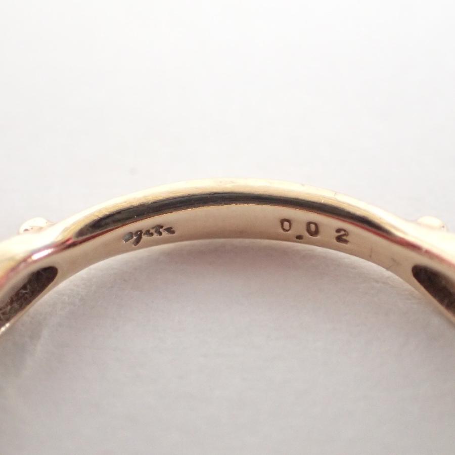 agete（アガット） K10 3P 0.02ct ダイヤモンド リング・指輪 イエロー