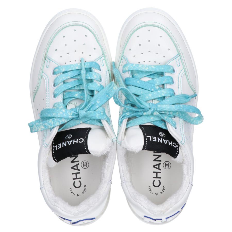 CHANEL シャネル 21P G35934 バックロゴ スニーカー シューズ 36 WHITE 