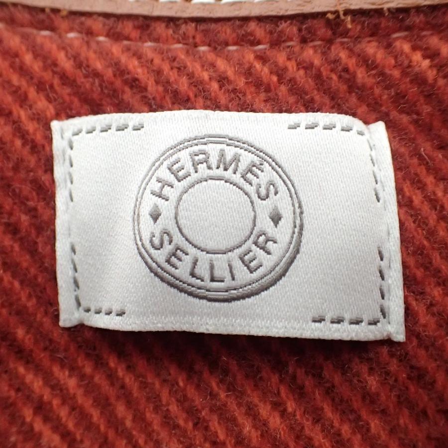 HERMES 国内正規/ エルメス カシミヤ混ウール レザーフリンジ HERMES 国内正規/ エルメス カシミヤ混ウール レザーフリンジ