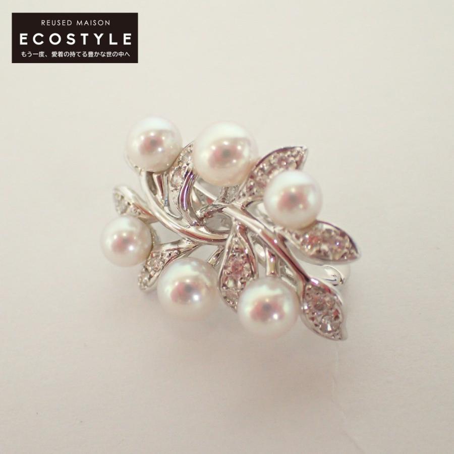 MIKIMOTO 美品 ミキモト K18 ダイヤモンド/4-5mm 6Pパール MIKIMOTO 美品 ミキモト K18 ダイヤモンド/4-5mm 6Pパール