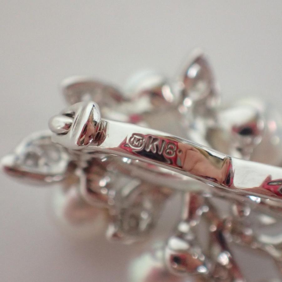 ショートナー　パール　14K WG 美品 MIKIMOTO（ミキモト） 美品 K18 ダイヤモンド/4-5mm 6Pパール ロング