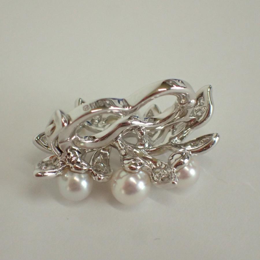 MIKIMOTO 美品 ミキモト K18 ダイヤモンド/4-5mm 6Pパール ロング 