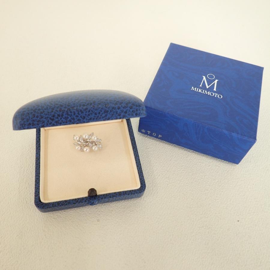 MIKIMOTO 美品 ミキモト K18 ダイヤモンド/4-5mm 6Pパール ロング 