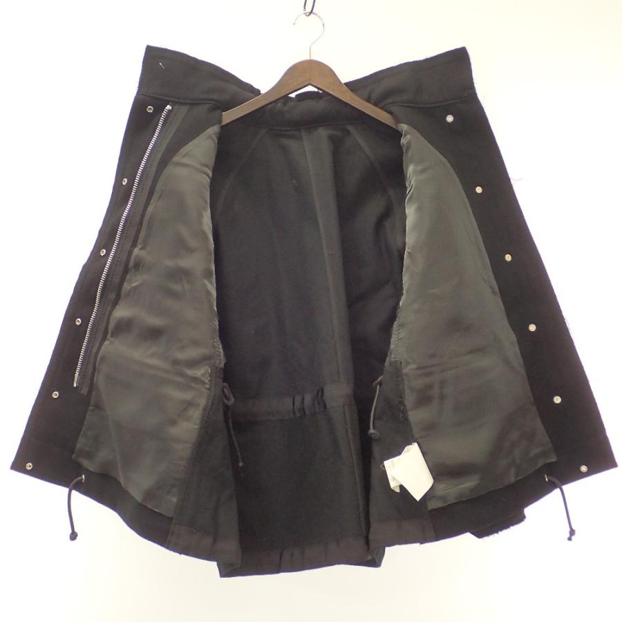 極美品　sacai サカイ　バックプリーツ　長袖シャツ　ブラック 17年製　2 sacai（サカイ） 美品/ 17-03274 異素材切替 フィールド ジャケット 2