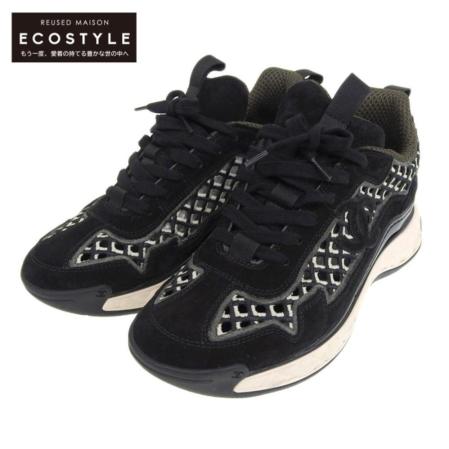 CHANEL（シャネル） G37126 ココマーク スエードxメッシュ スニーカー