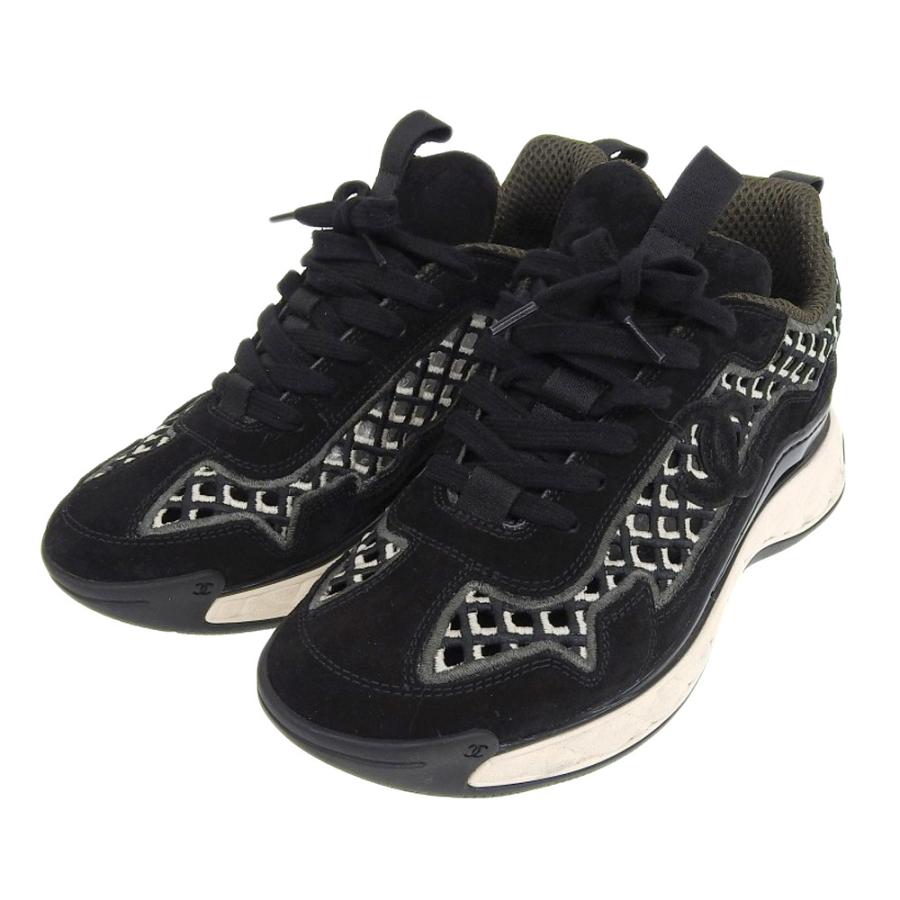 CHANEL（シャネル） G37126 ココマーク スエードxメッシュ スニーカー