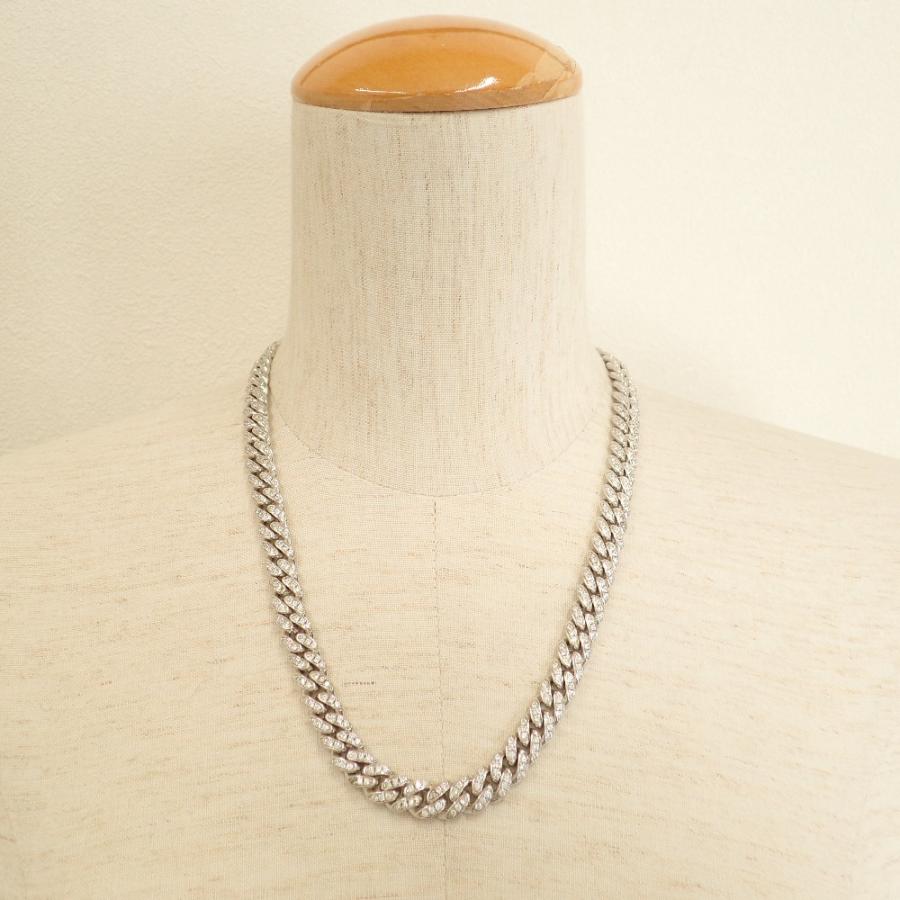 シルバー925 マイアミネックレスジルコニア喜平アバランチ