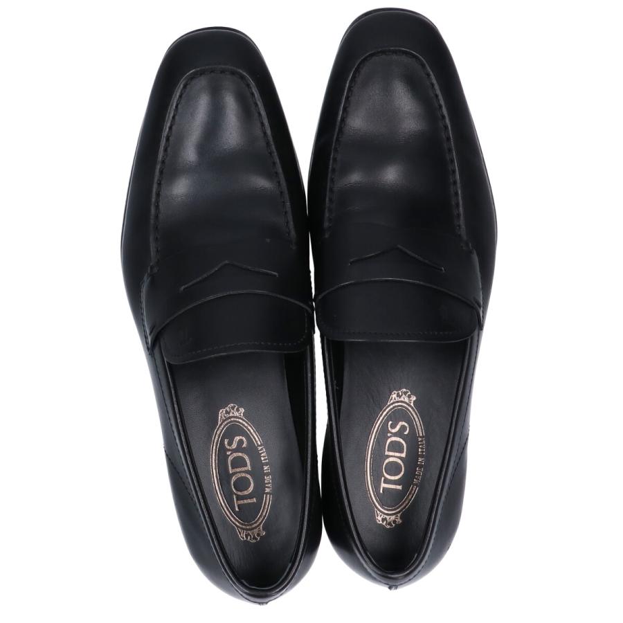 未使用品　◆ TOD'S 黒 レザー ローファー 美品 TOD'S トッズ レザー コインローファー シューズ 8 ブラック