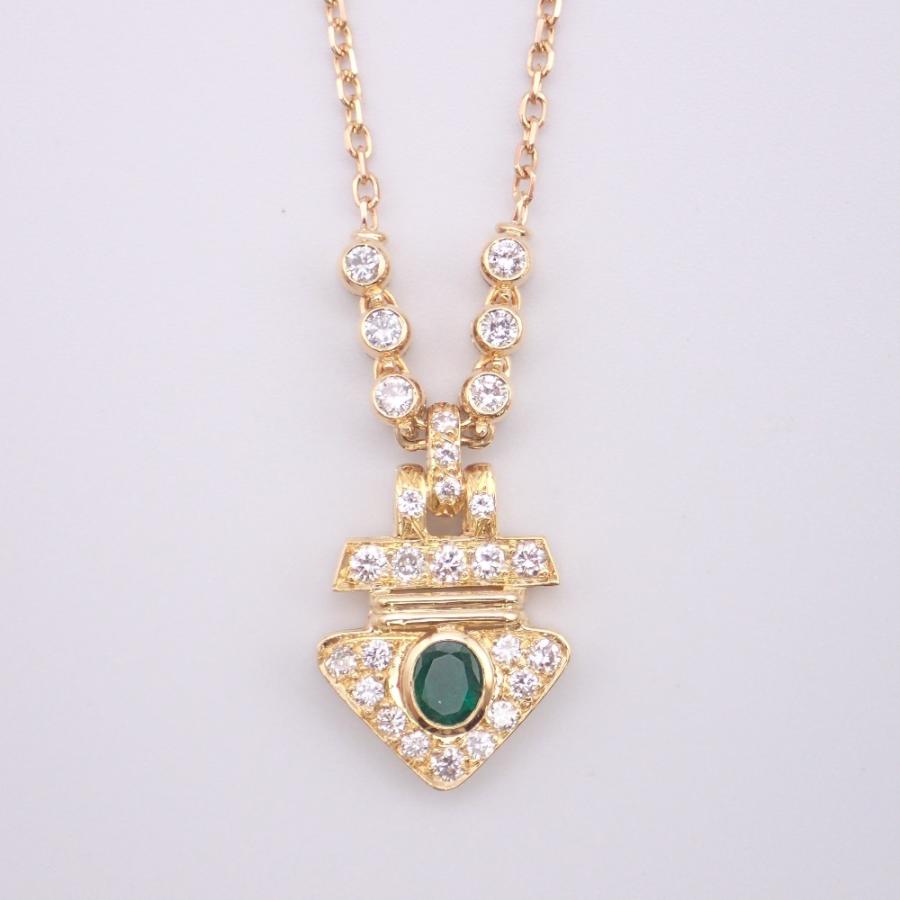 新品磨き YANES ヤーネス J.YANES ダイヤモンド/エメラルド ネックレス 