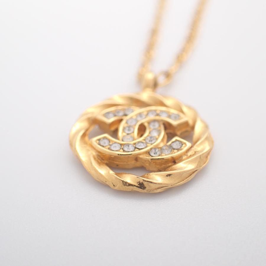 CHANEL シャネル 3438刻印 ラインストーン装飾 サークルCCココ CHANEL シャネル 3438刻印 ラインストーン装飾 サークルCCココ