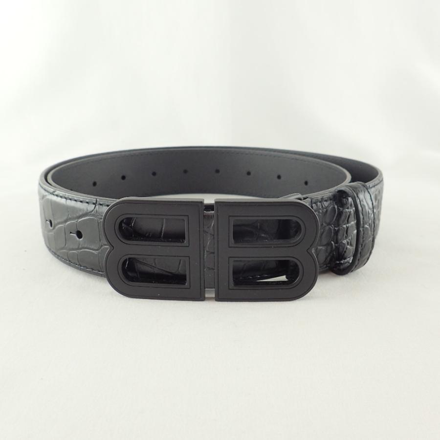BALENCIAGA 新品同様/ バレンシアガ 674171 BBバックル クロコ型 BALENCIAGA 新品同様/ バレンシアガ 674171 BBバックル クロコ型