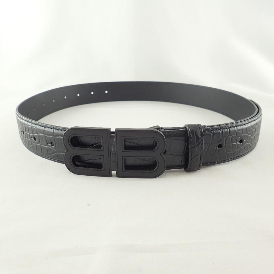 BALENCIAGA 新品同様/ バレンシアガ 674171 BBバックル クロコ型 BALENCIAGA 新品同様/ バレンシアガ 674171 BBバックル クロコ型