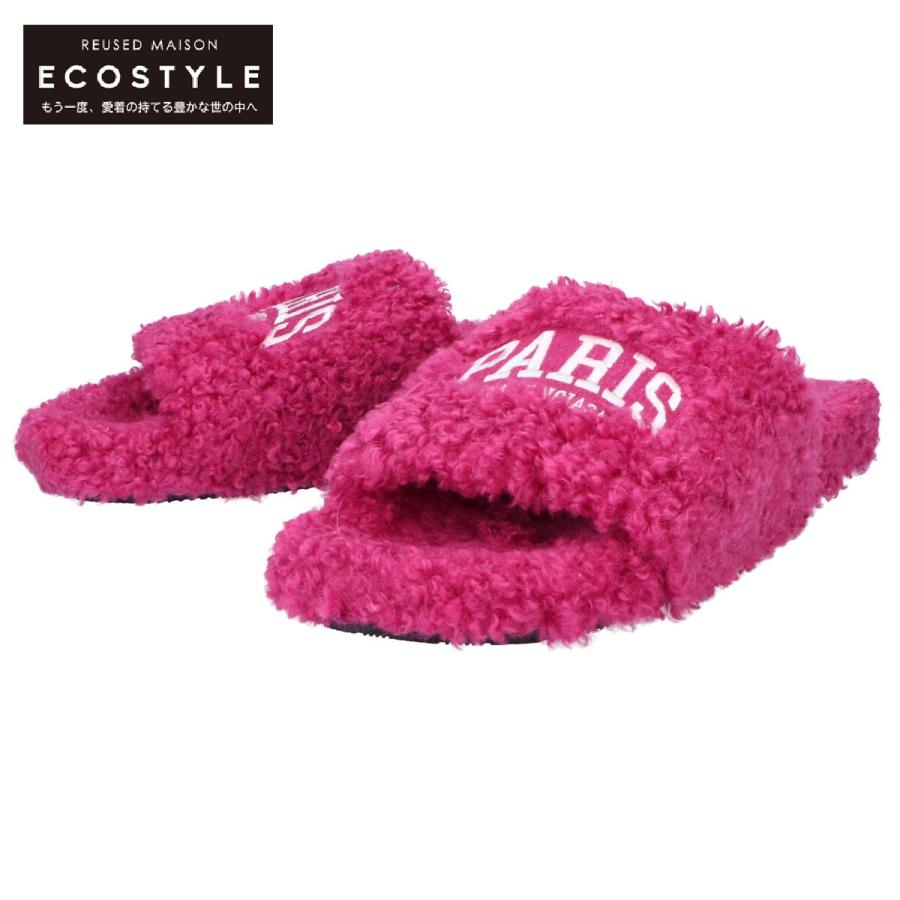 BALENCIAGA ボア サンダル ピンク BALENCIAGA（バレンシアガ） 654261W2DO2 CITIES PARIS FURRY フェイク