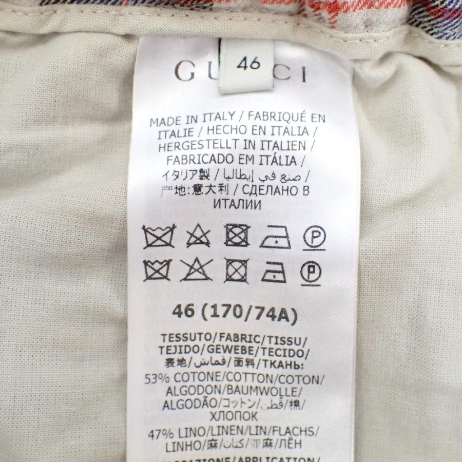 GUCCI 美品/国内正規 グッチ 625893 TAPED LOGO チェック ハーフパンツ 