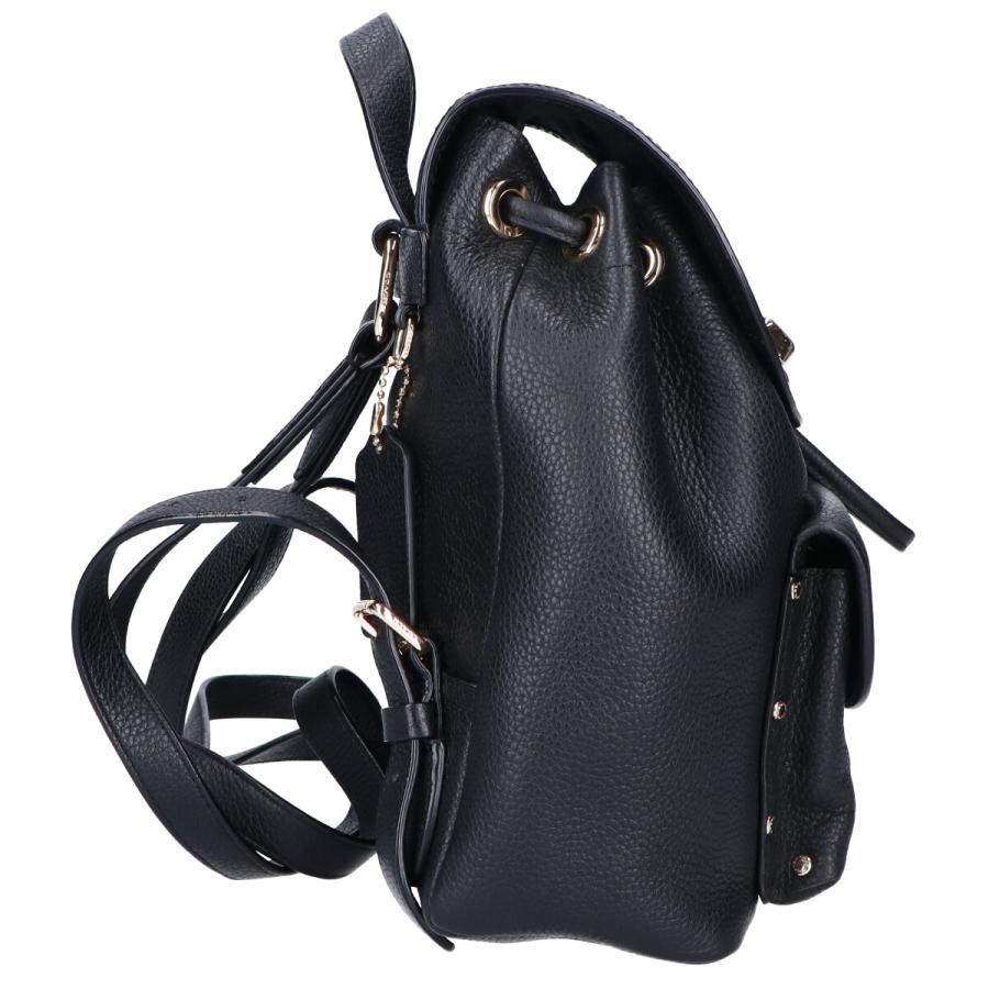 新品未使用 COACH 37581 レザーリュック 黒 保存袋付 COACH（コーチ） 37581 ターンロック ぺブルレザー ミニバックパック