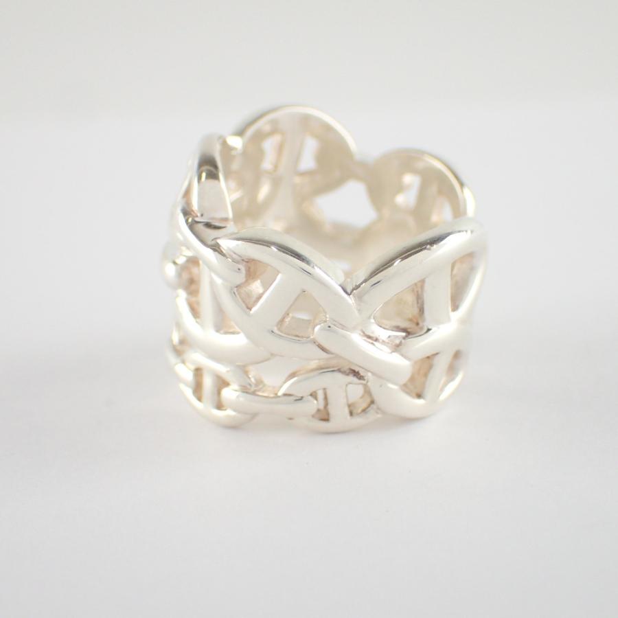 新品磨き/ HERMES エルメス Ag925 シェーヌダンクル アンシェネGM