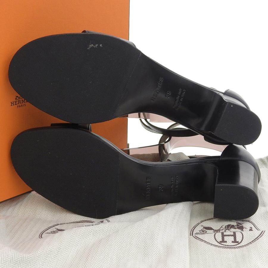 美品 HERMES エルメス マネージュ SV金具 アンクルストラップ サンダル