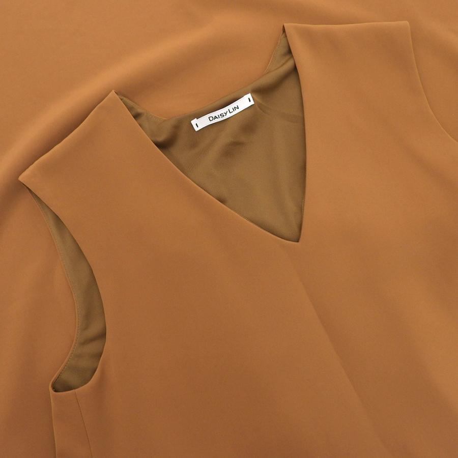 ＤＡＩＳＹ ＬＩＮ　ベルフレア　06289　デイジーキャメルVネック ワンピース 美品 DAISY LIN デイジーリン 06289 Bell Flare ノースリーブ