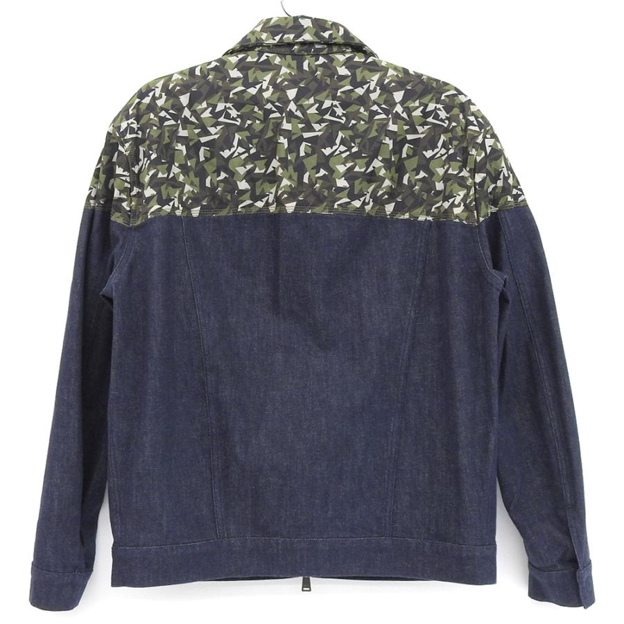 FENDI 美品 フェンディ バックバグズ ナイロン切替 デニムジャケット