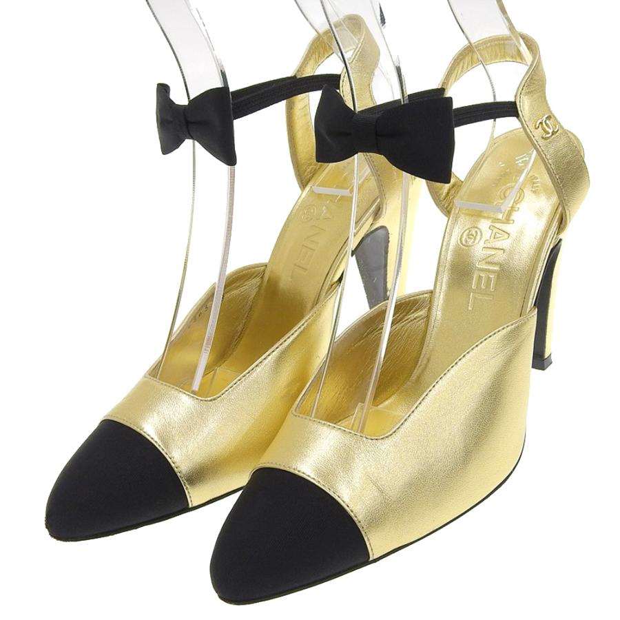 CHANEL シャネル サテントゥ リボンベルト パンプス レディース CHANEL シャネル サテントゥ リボンベルト パンプス レディース