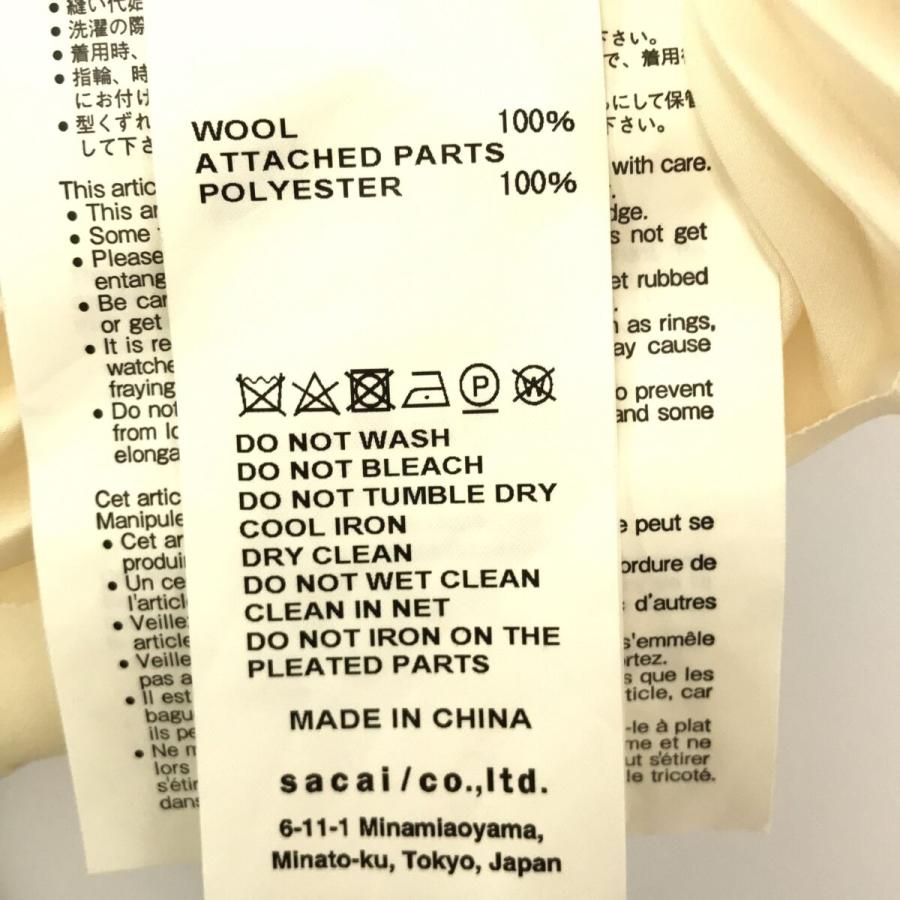 sacai（サカイ） 美品/ 20-05347 シフォンプリーツ切替 ケーブルニット