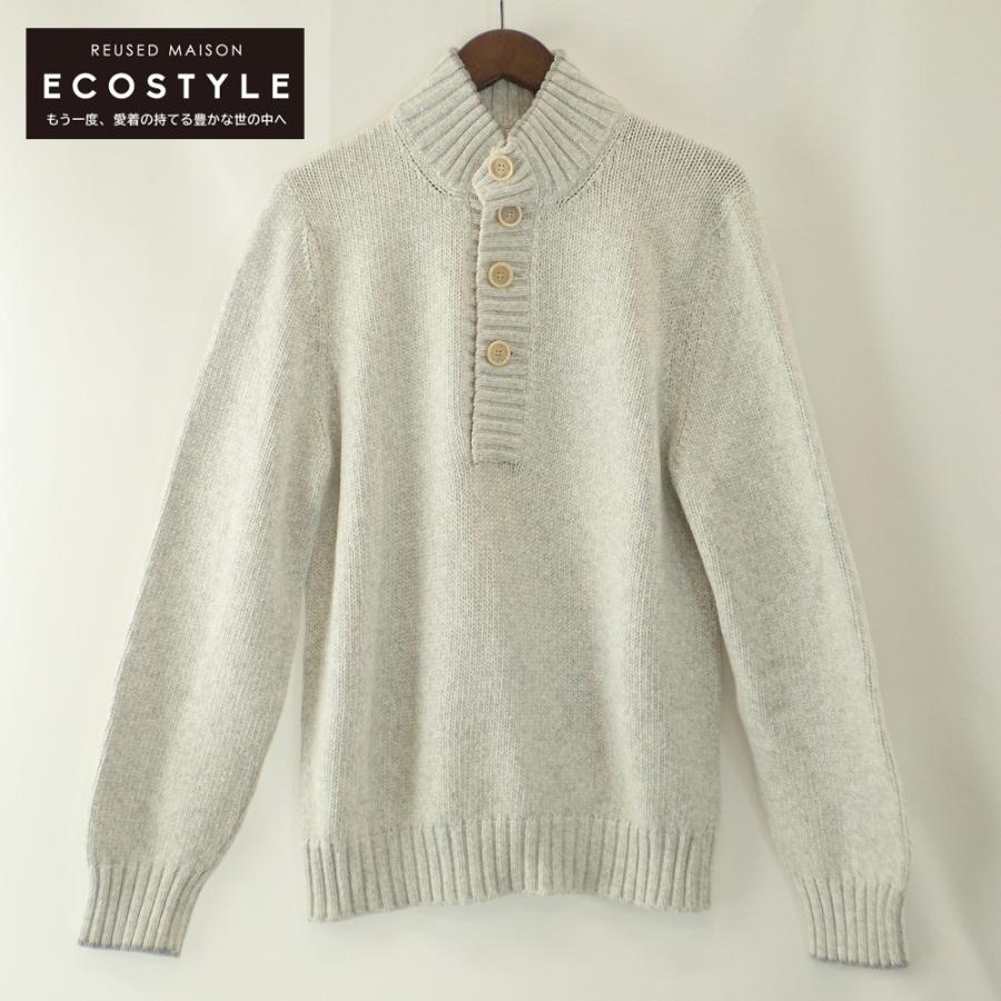 ブルネロクチネリメンズニットコットンホワイトセーター