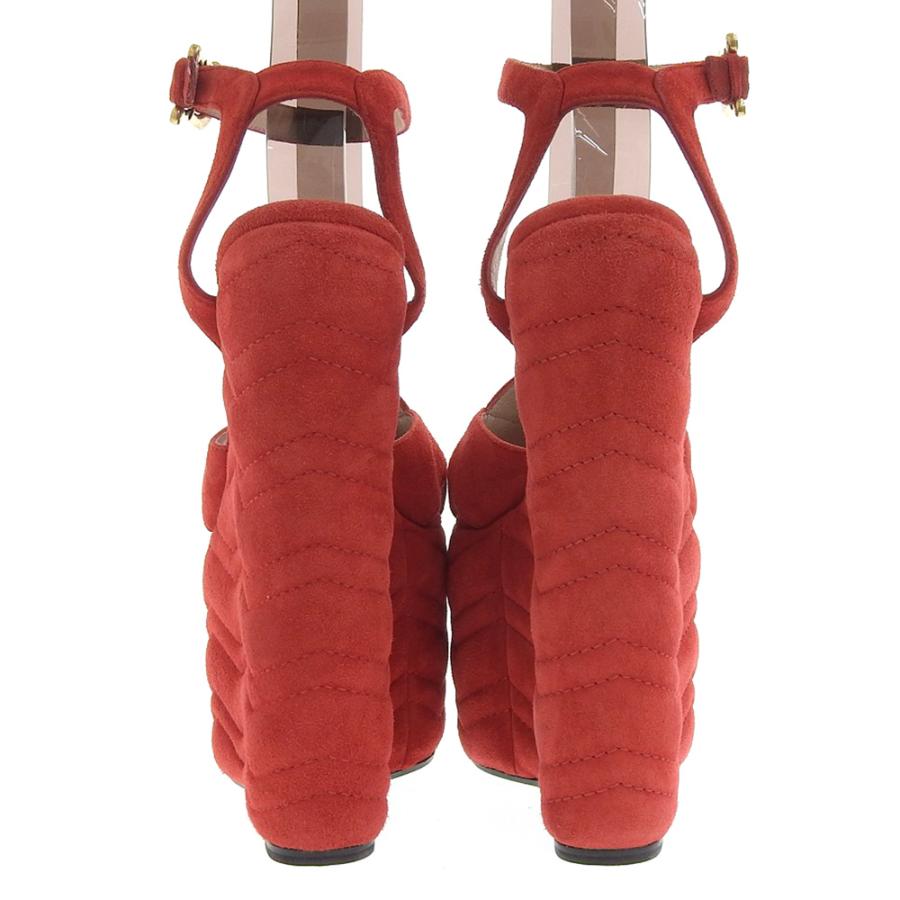 美品 GUCCI グッチ スエード ウェッジソール サンダル レディース  