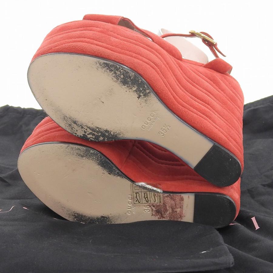 美品 GUCCI グッチ スエード ウェッジソール サンダル レディース  