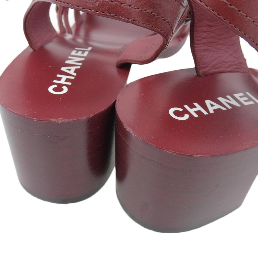 CHANEL 美品 シャネル チェーン ストラップ デザインサンダル CHANEL 美品 シャネル チェーン ストラップ デザインサンダル