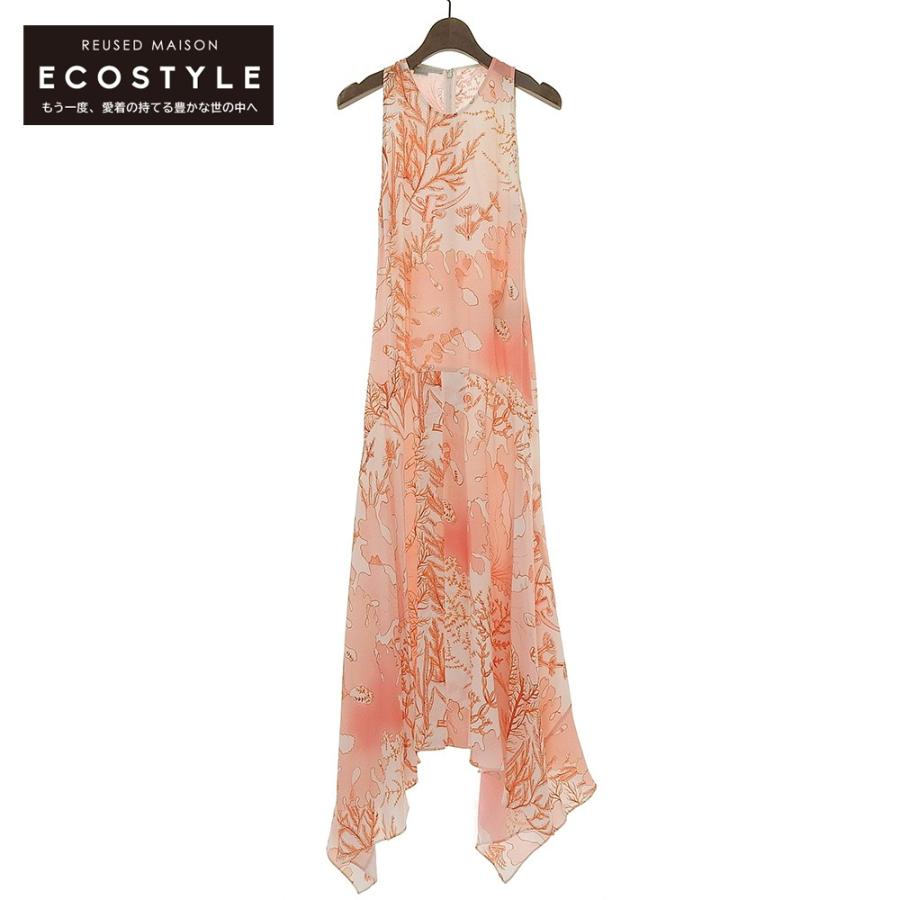 サイズM ステラマッカートニー 花柄 オレンジ レモン ノースリーブ