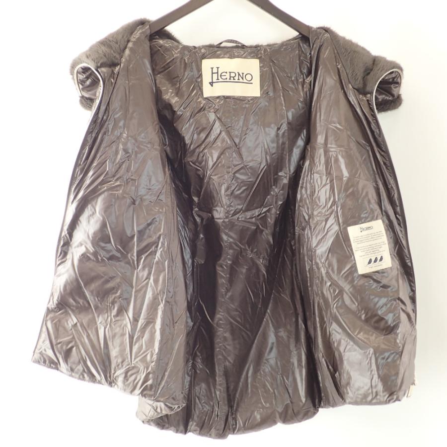 HERNO（ヘルノ） 美品/国内正規 PI1282D エコファー付 ハイカラー ダウン ジャケット 40 ブラウン レディース : ブランド ...