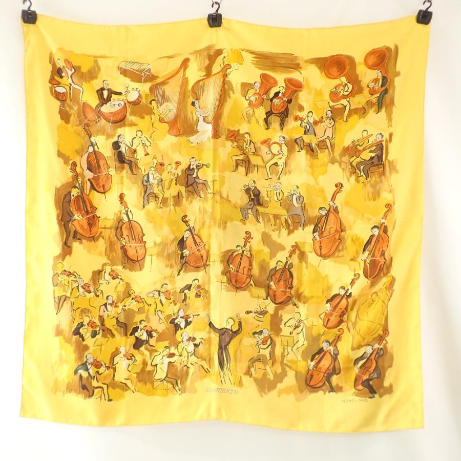 HERMES エルメス カレ90 CONCERTO コンチェルト シルク100% スカーフ