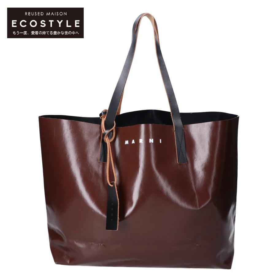 MARNI /21年製 マルニ TRIBECA PVCレザー バイカラー トートバッグ 