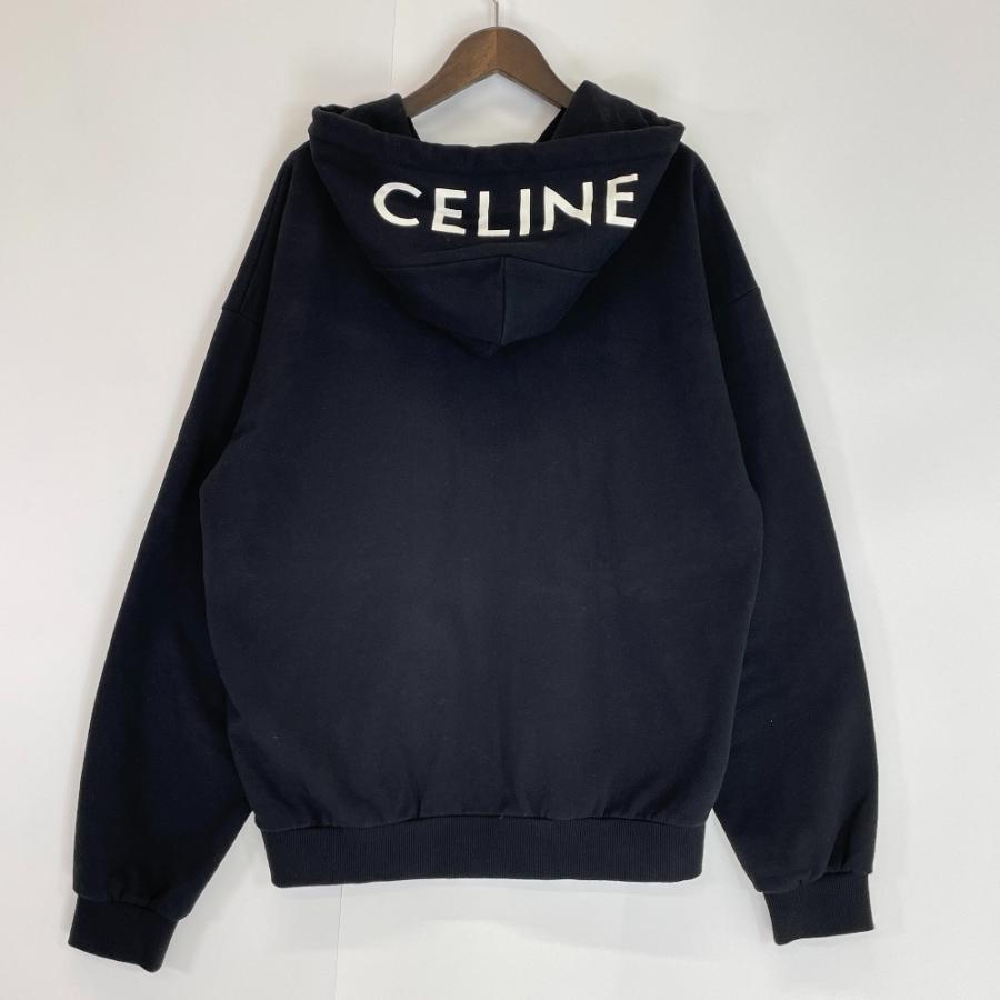 CELINE セリーヌ 2Y497670Q 正規 ブラック フーディロゴ ジップ CELINE セリーヌ 2Y497670Q 正規 ブラック フーディロゴ ジップ