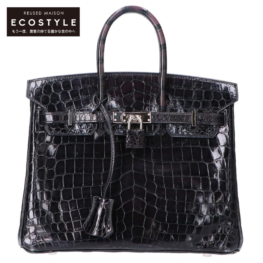HERMES エルメス □K刻印 ニロティカス クロコダイル SV金具 バーキン